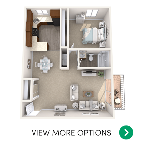 1 bedroom apartment floor plans in East Lansing, MI near Michigan State University | Capitol Villa